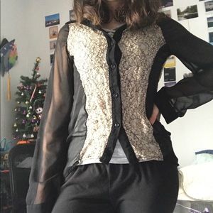 New ISSI long sleeve sheer blouse